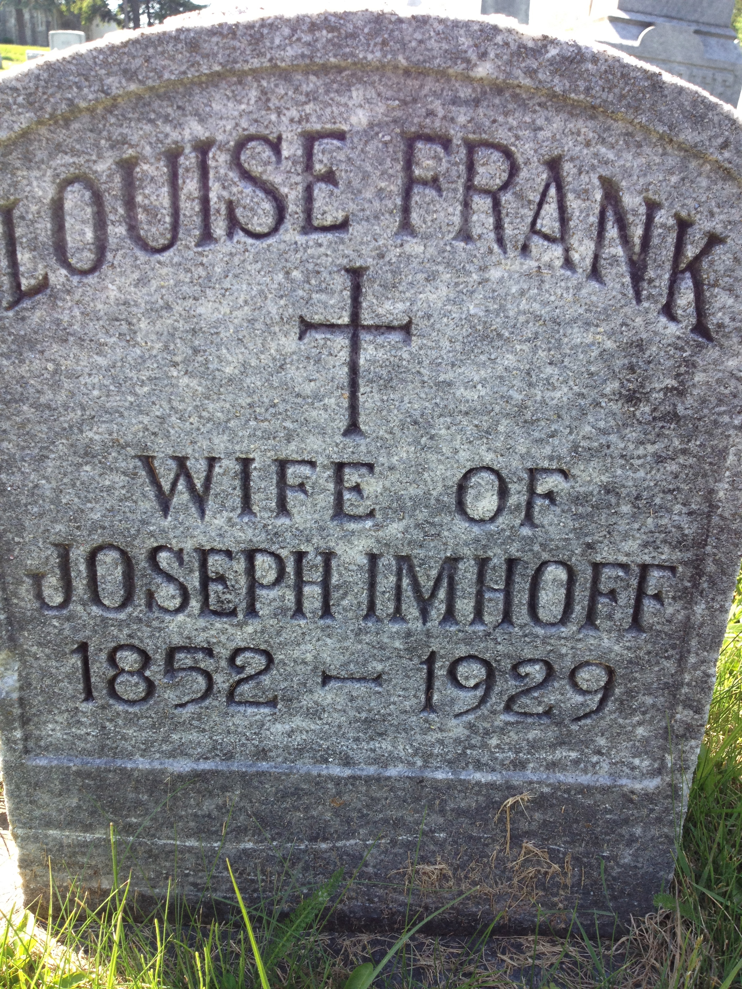Headstone of Louise Frank