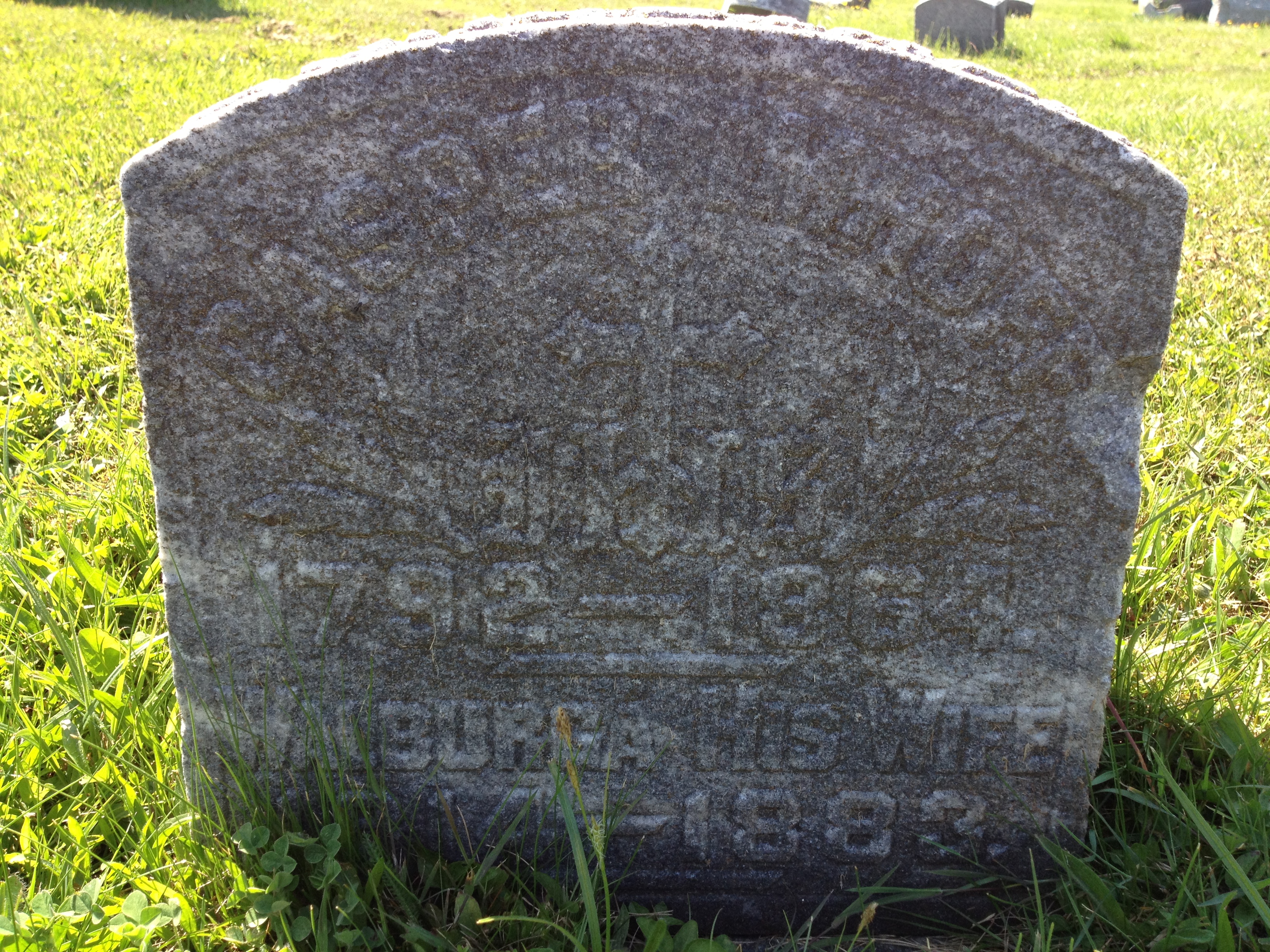 Headstone of Caspar Imhoff and his wife Walburga Langgartner