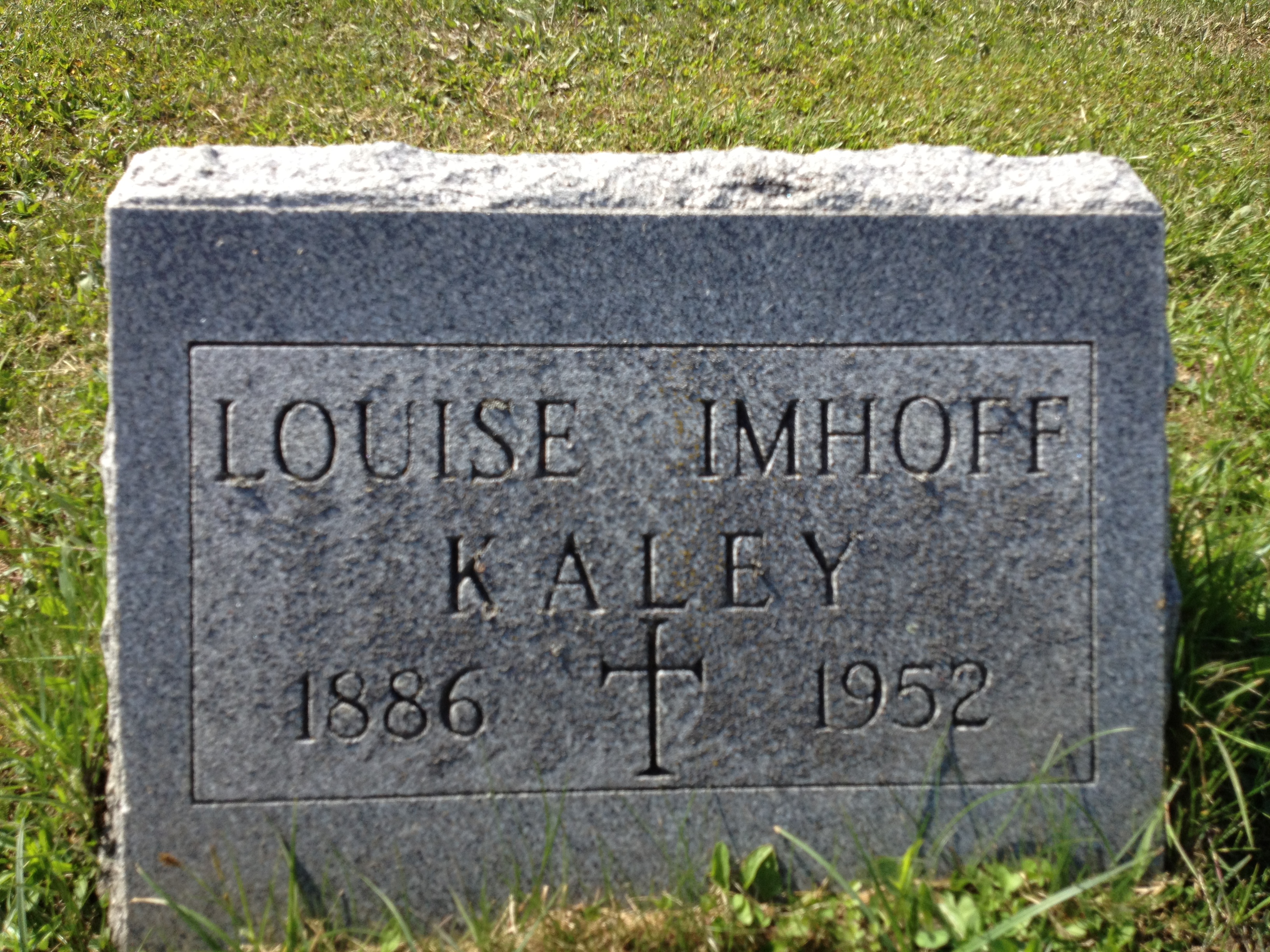 Headstone of Louise Imhoff 